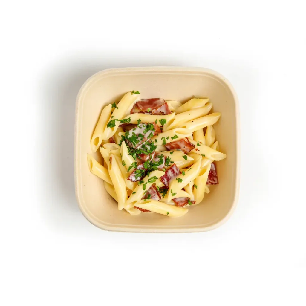 Creamy bacon pasta lunch